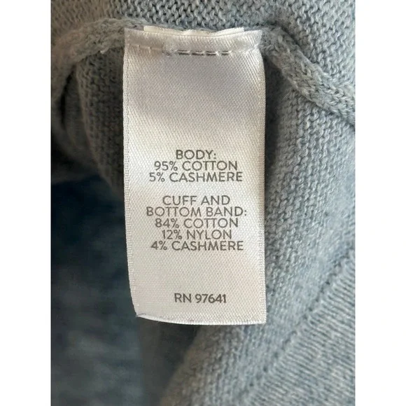 Pure Jill Cotton Cashmere Blend Hooded Sweater Quiet Luxury Coastal Grandmother - Picture 6 of 7